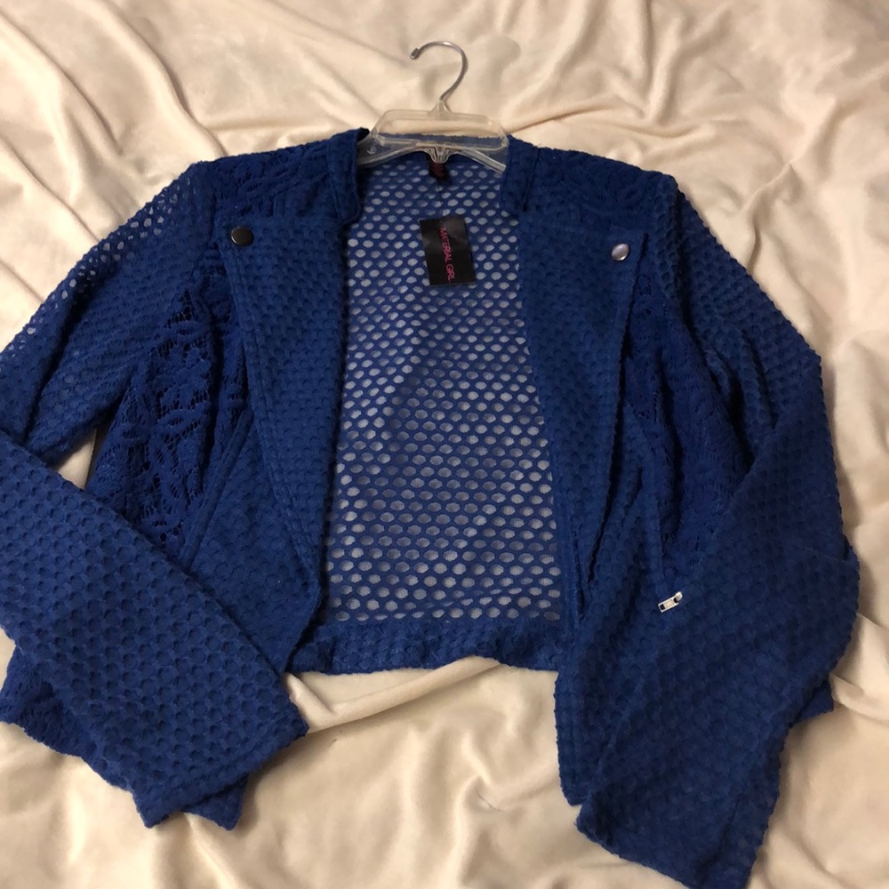 Sheer knit blazer